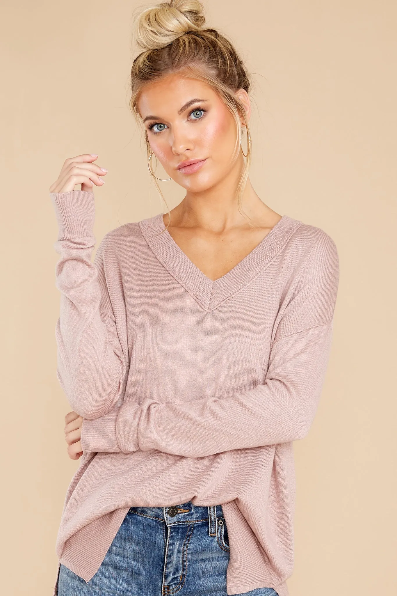 A Touch Away Mauve Sweater