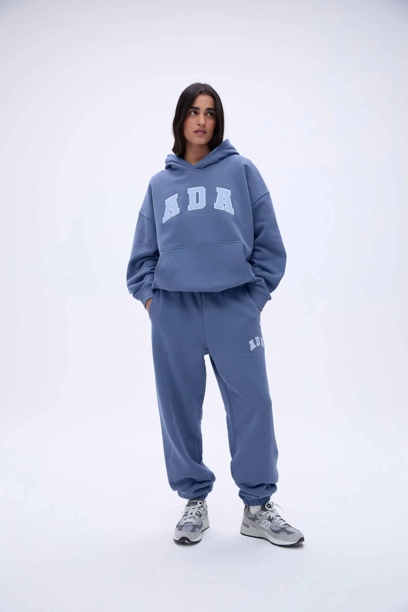 ADA Oversized Hoodie - Vintage Blue/Powder Blue