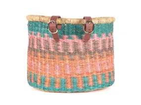 Adult Bike Basket - Peach / Turquoise