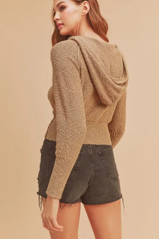 AEMI & Co. Buttoned Knit Crop Sweater