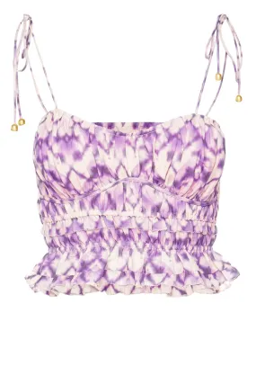 Alice LIlac Tie Shoulder Crop Top