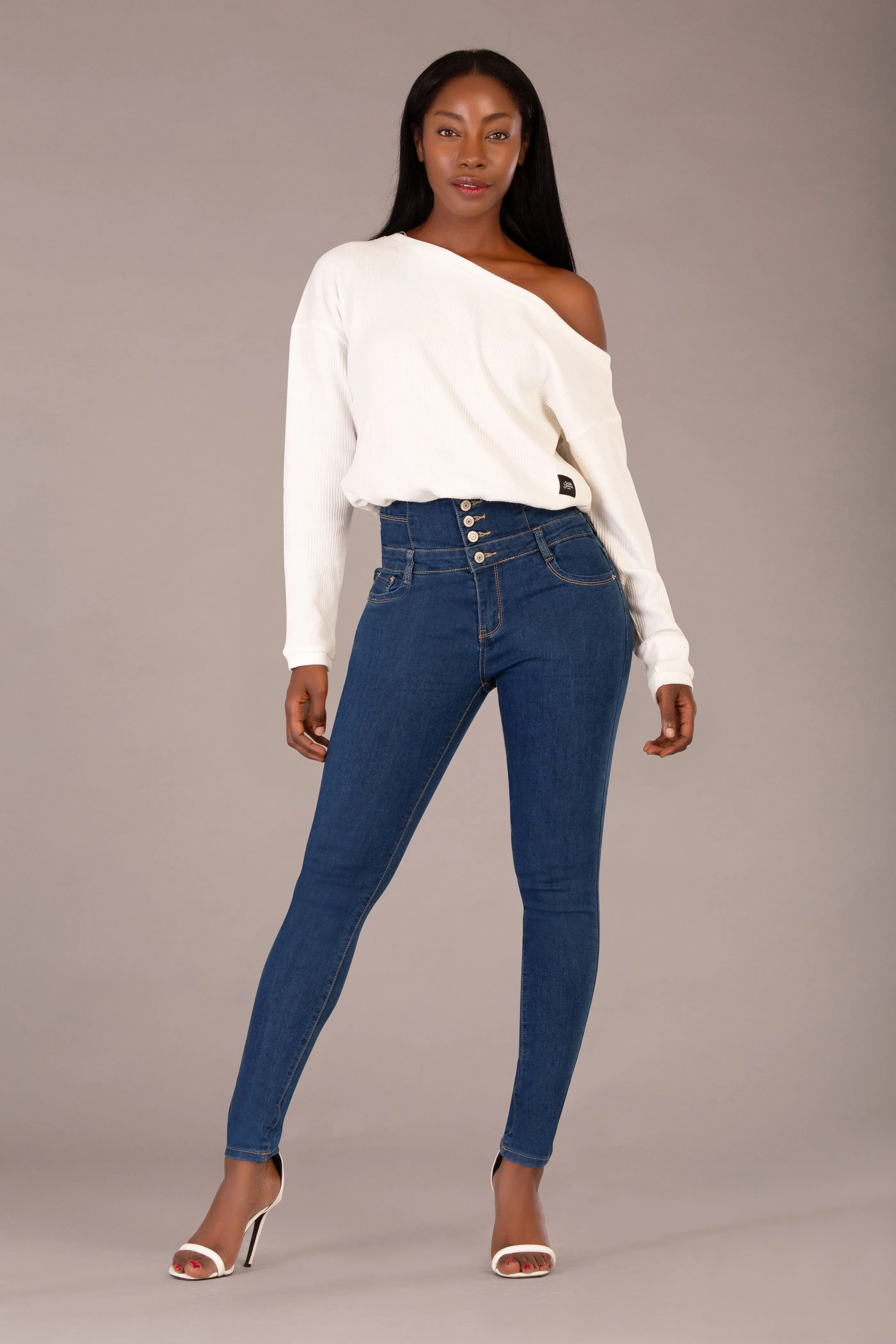 BellaFit Classic Blue High-Waist Skinny Jeans