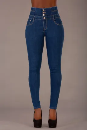 BellaFit Classic Blue High-Waist Skinny Jeans