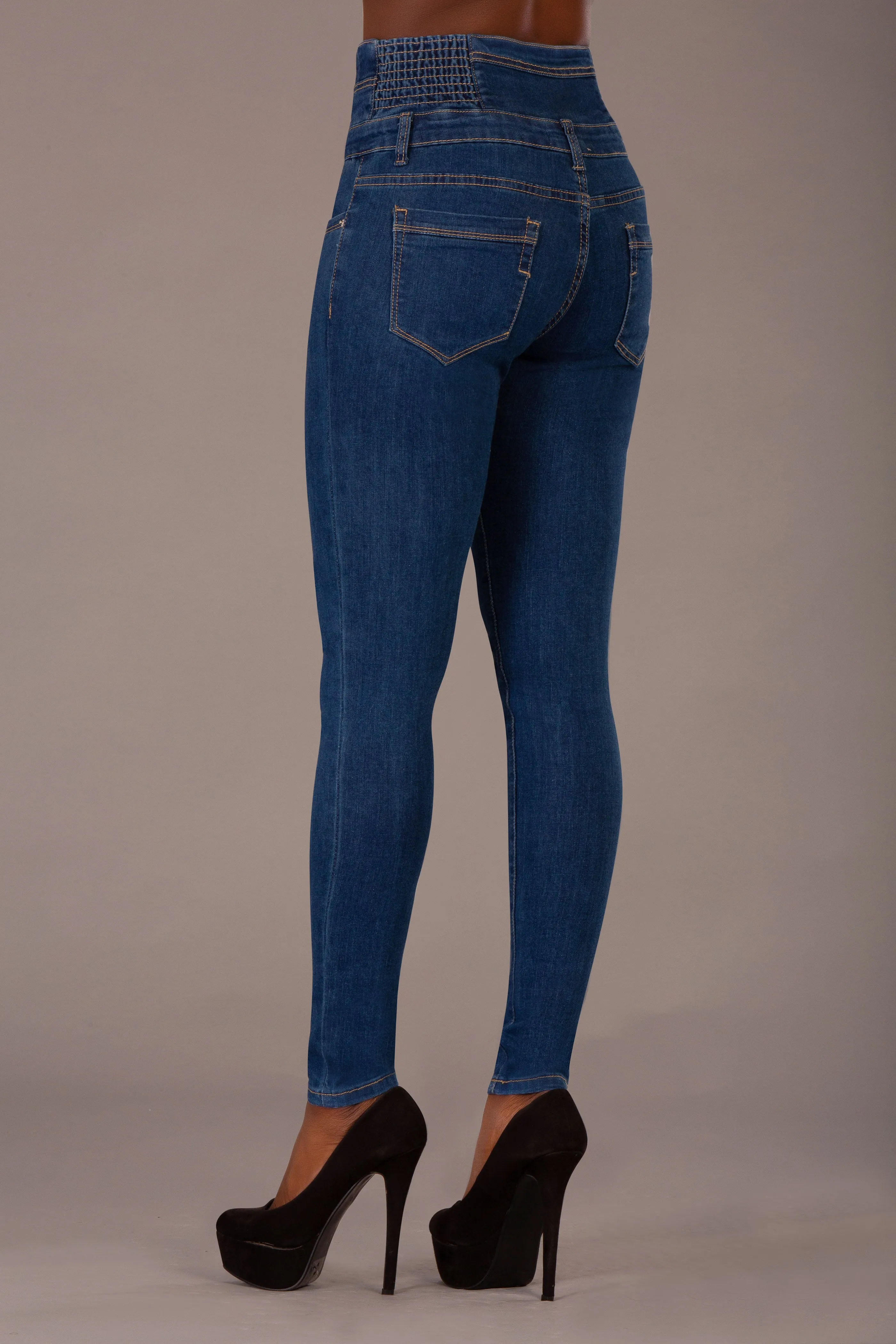 BellaFit Classic Blue High-Waist Skinny Jeans