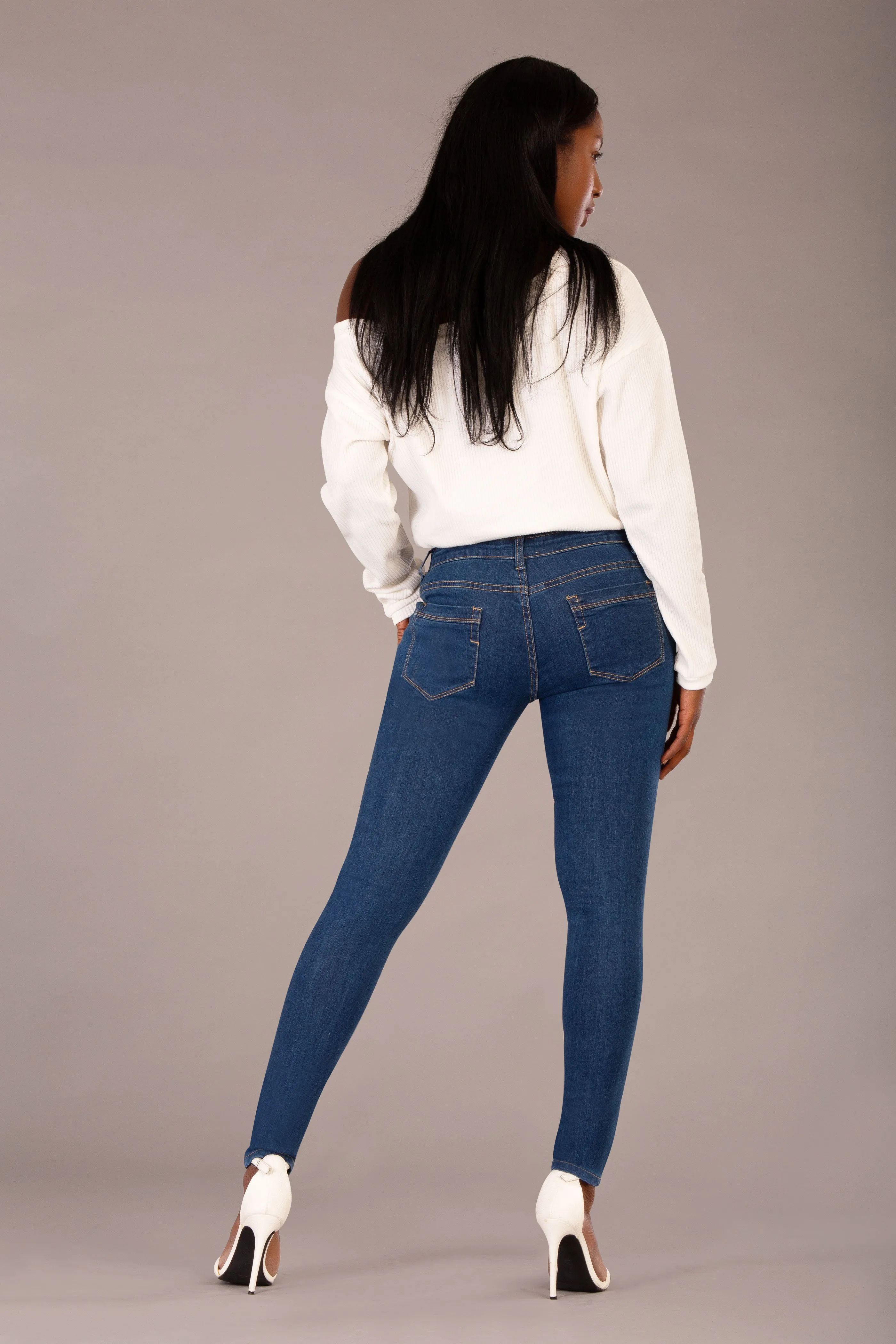 BellaFit Classic Blue High-Waist Skinny Jeans