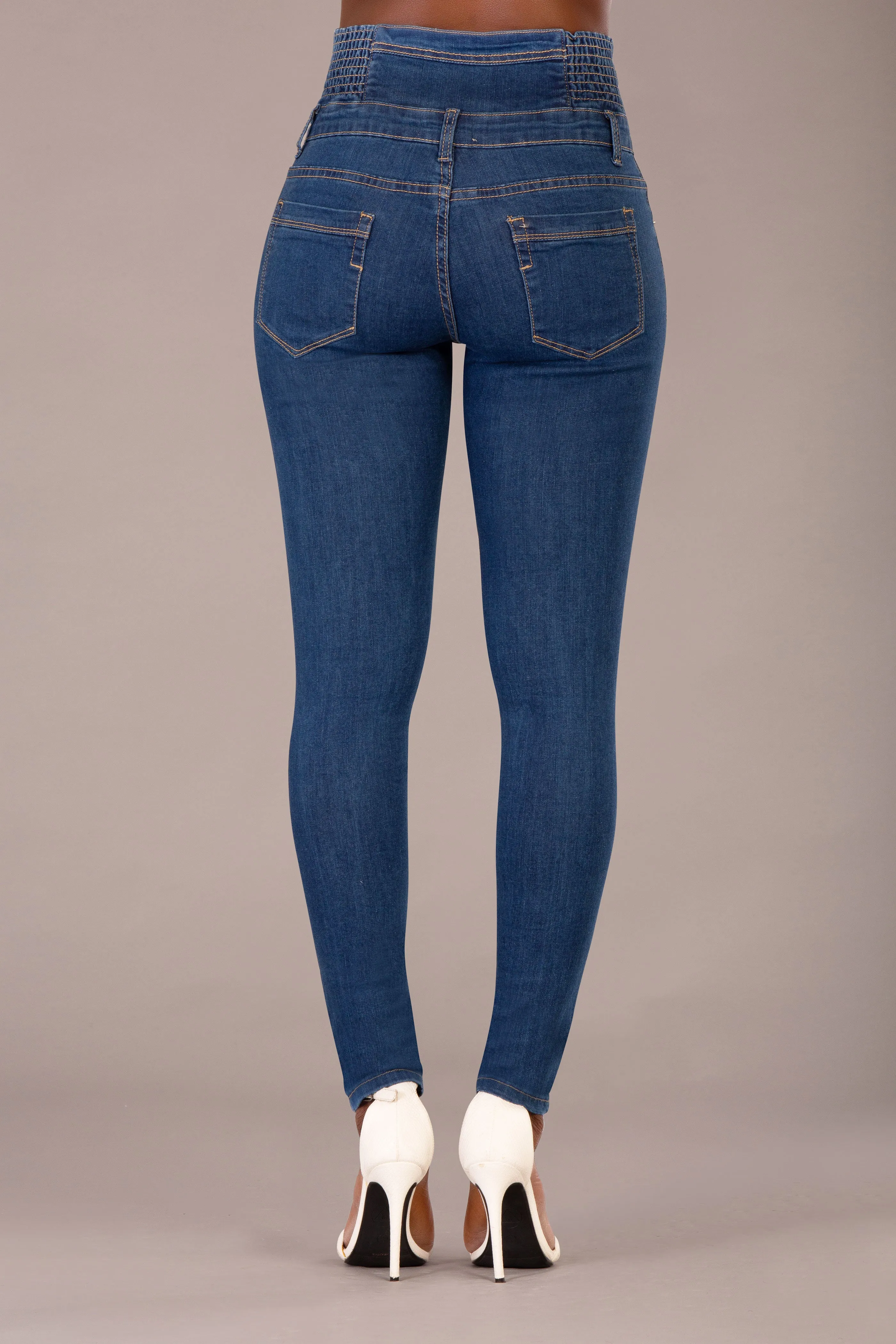 BellaFit Classic Blue High-Waist Skinny Jeans