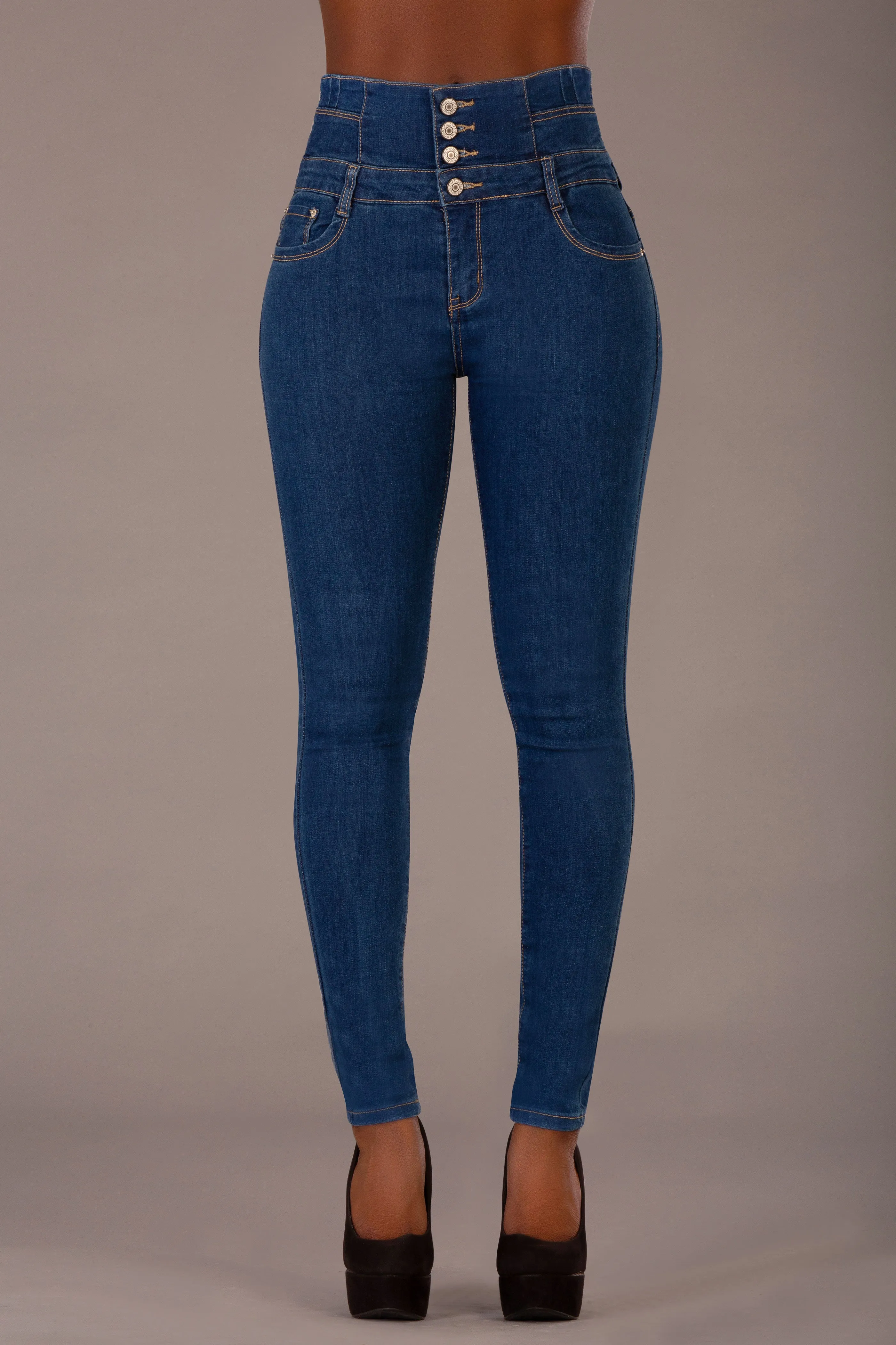 BellaFit Classic Blue High-Waist Skinny Jeans