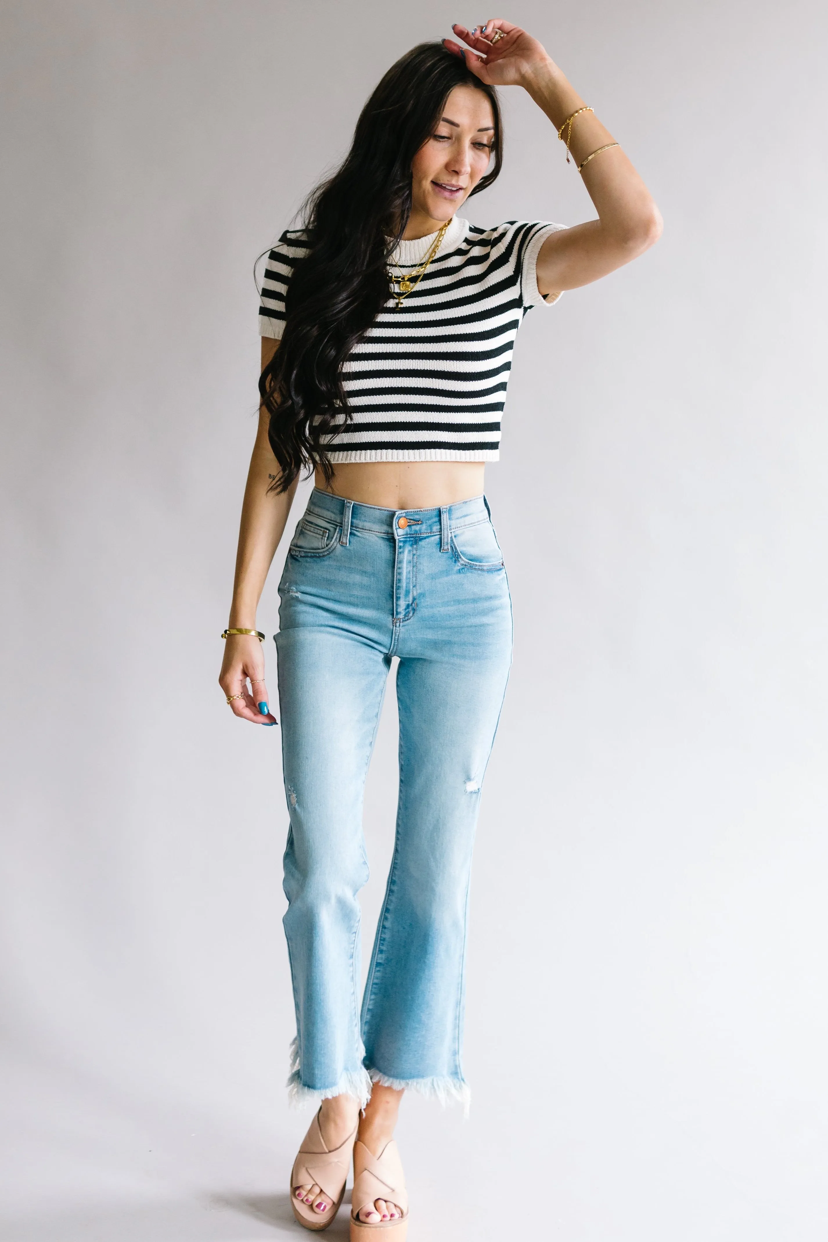 Belong With Me Raw Hem Flare jeans