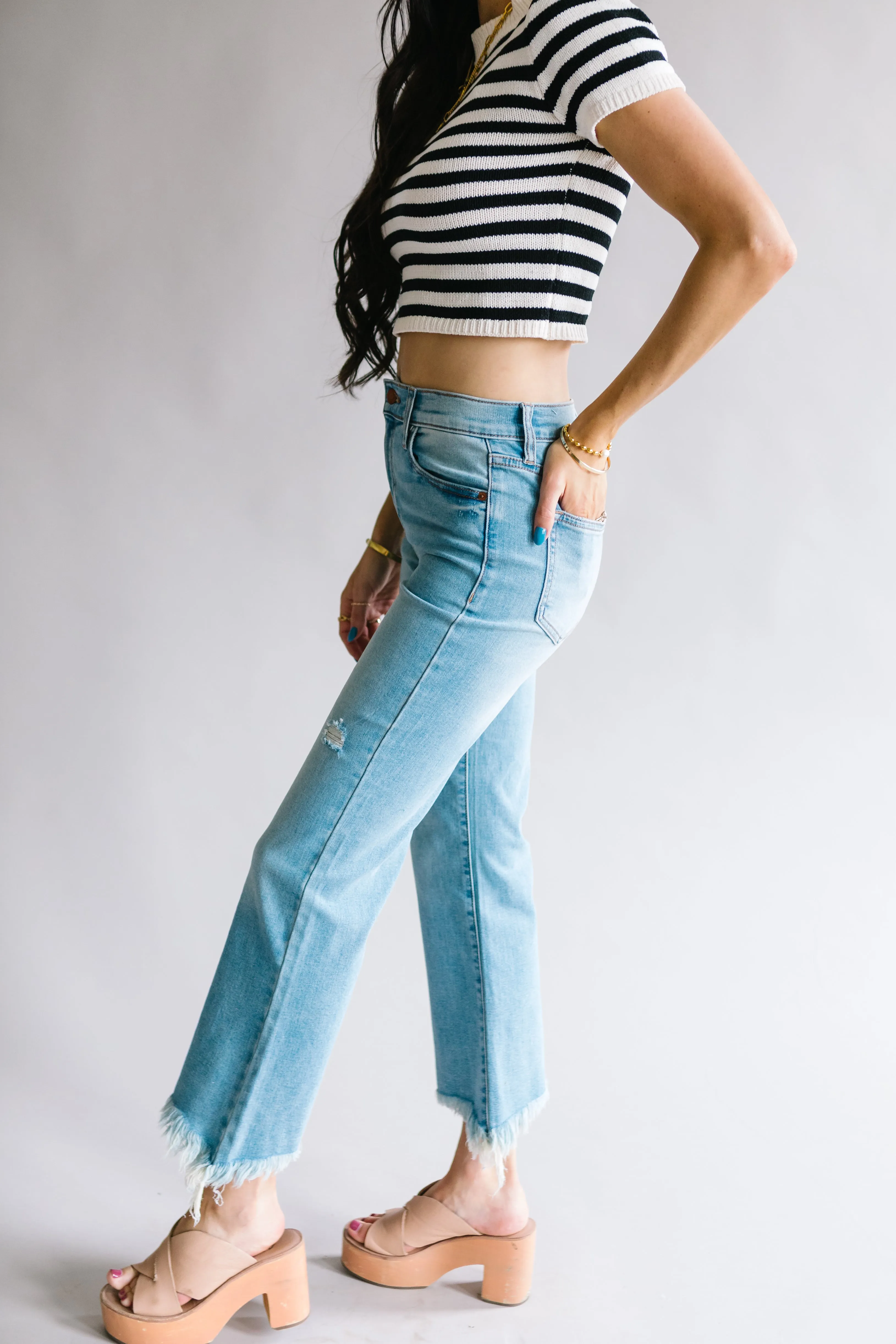 Belong With Me Raw Hem Flare jeans