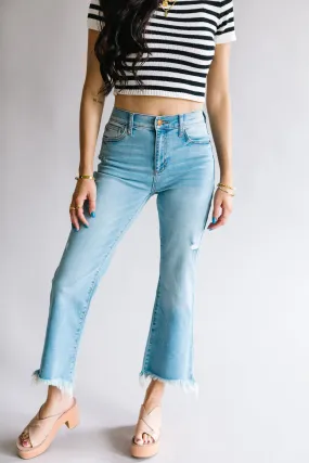 Belong With Me Raw Hem Flare jeans