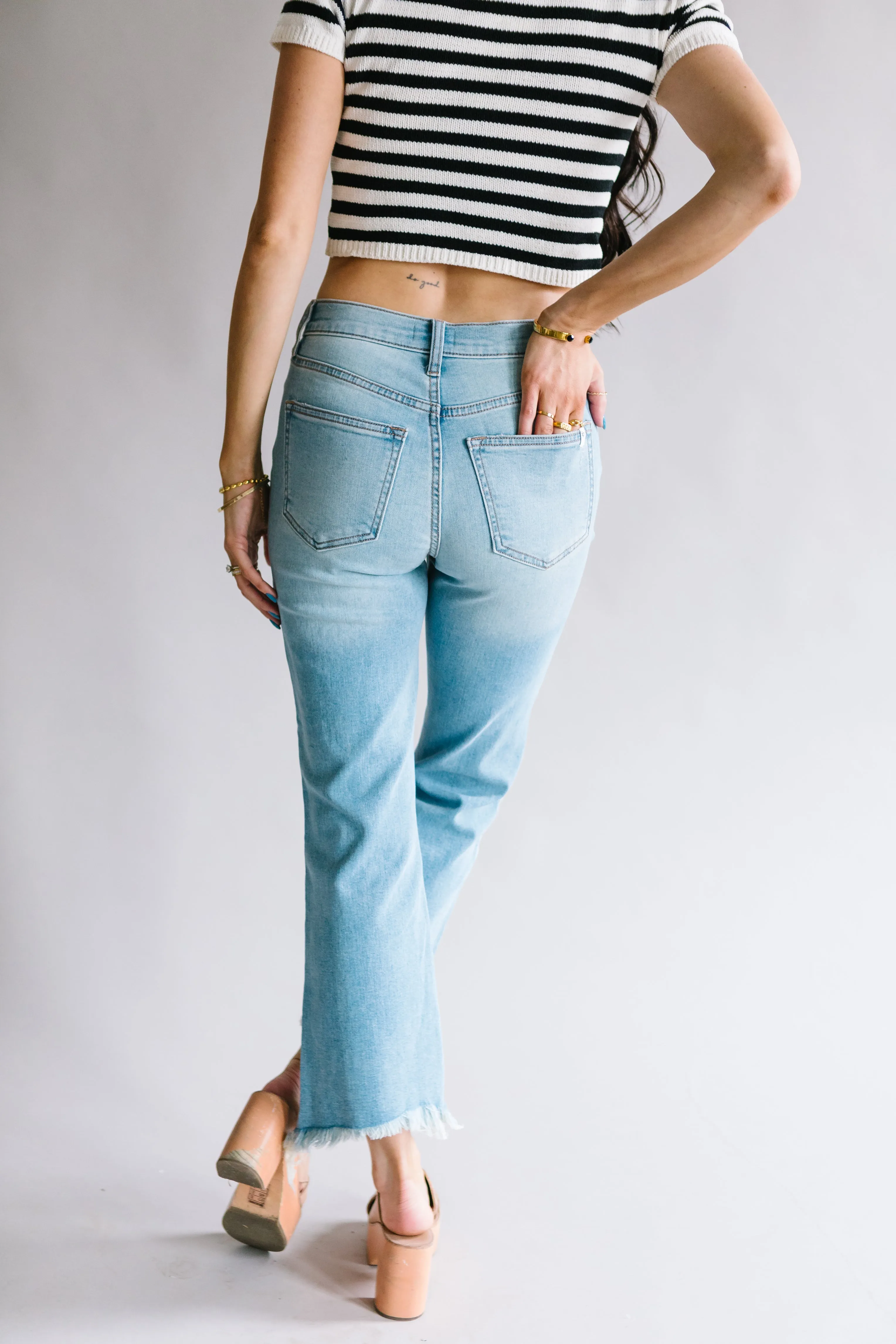 Belong With Me Raw Hem Flare jeans