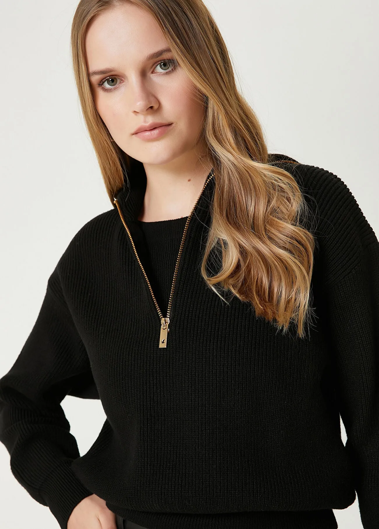 Beymen Club Rib Crop Sweater Black