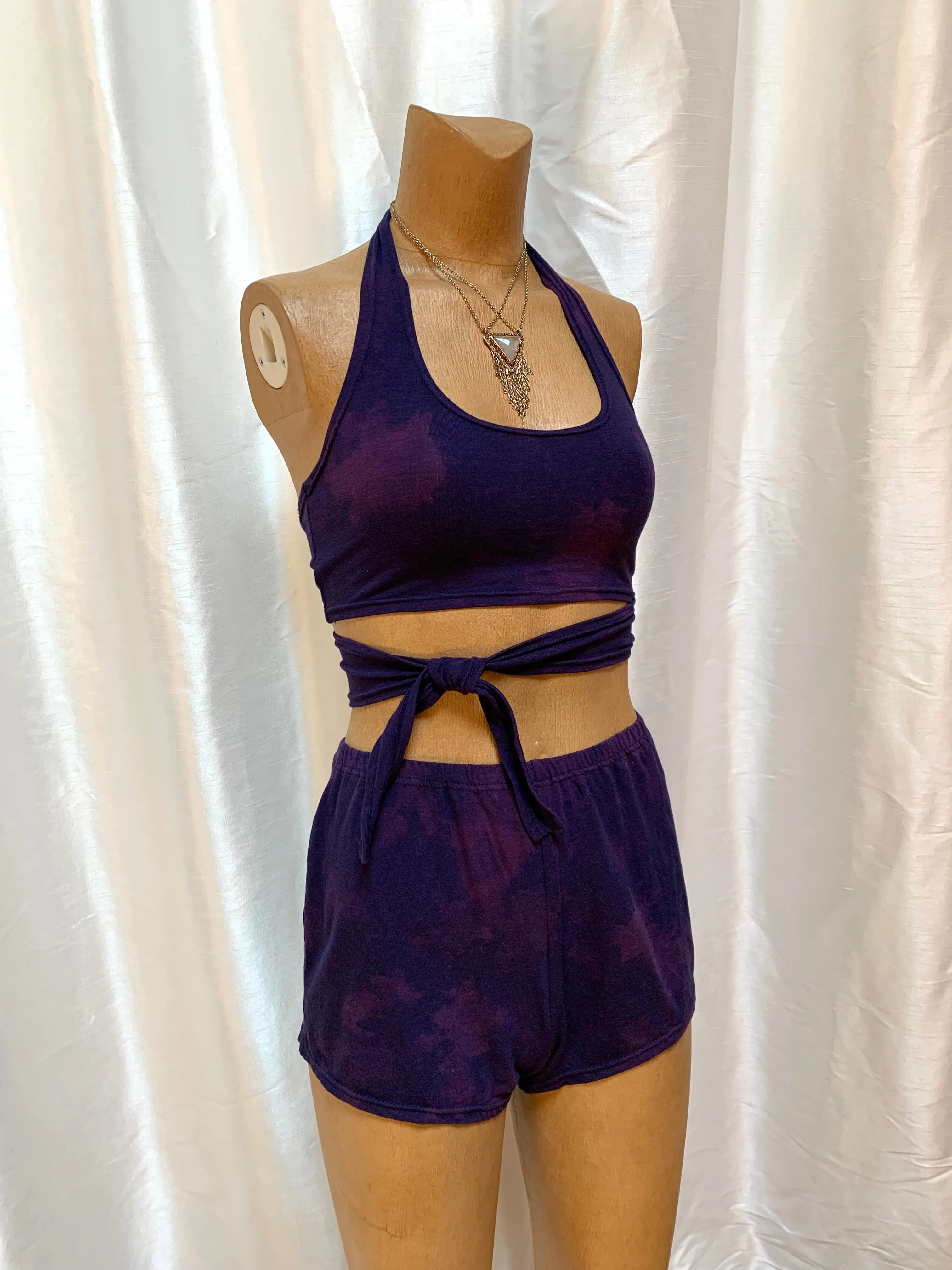 Bianca Rachele Hand Dyed Lounge Shorts | Purple Haze