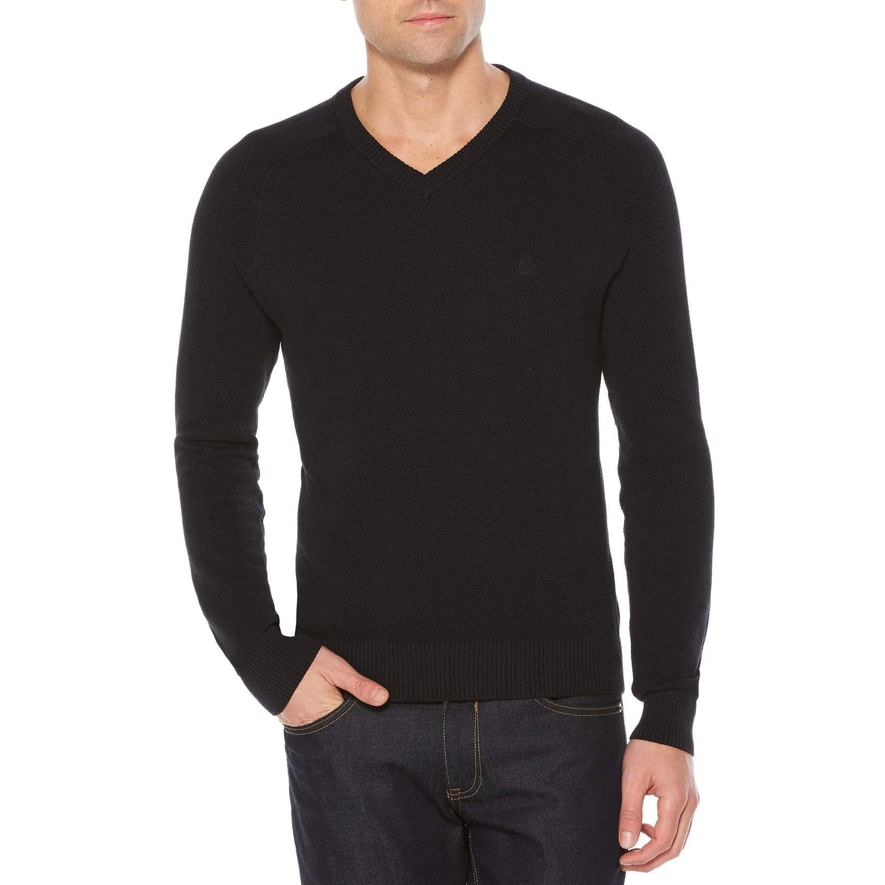 Big & Tall Honeycomb V-Neck Sweater