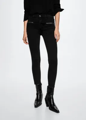 Biker style skinny jeans