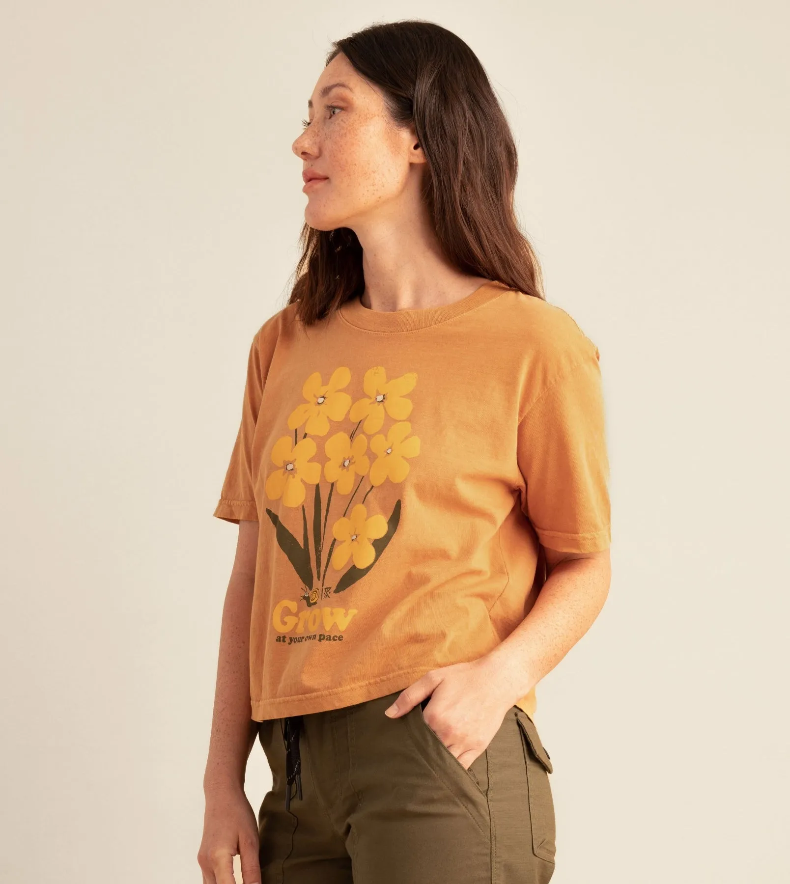 Bloom Boxy Crop Premium Tee