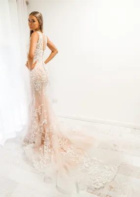 Blush pearl mermaid dress