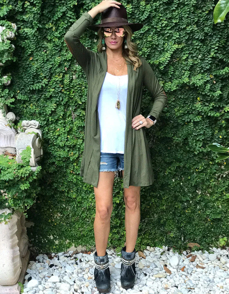 Bridgehampton Elbow Patch Cardigan in Olive