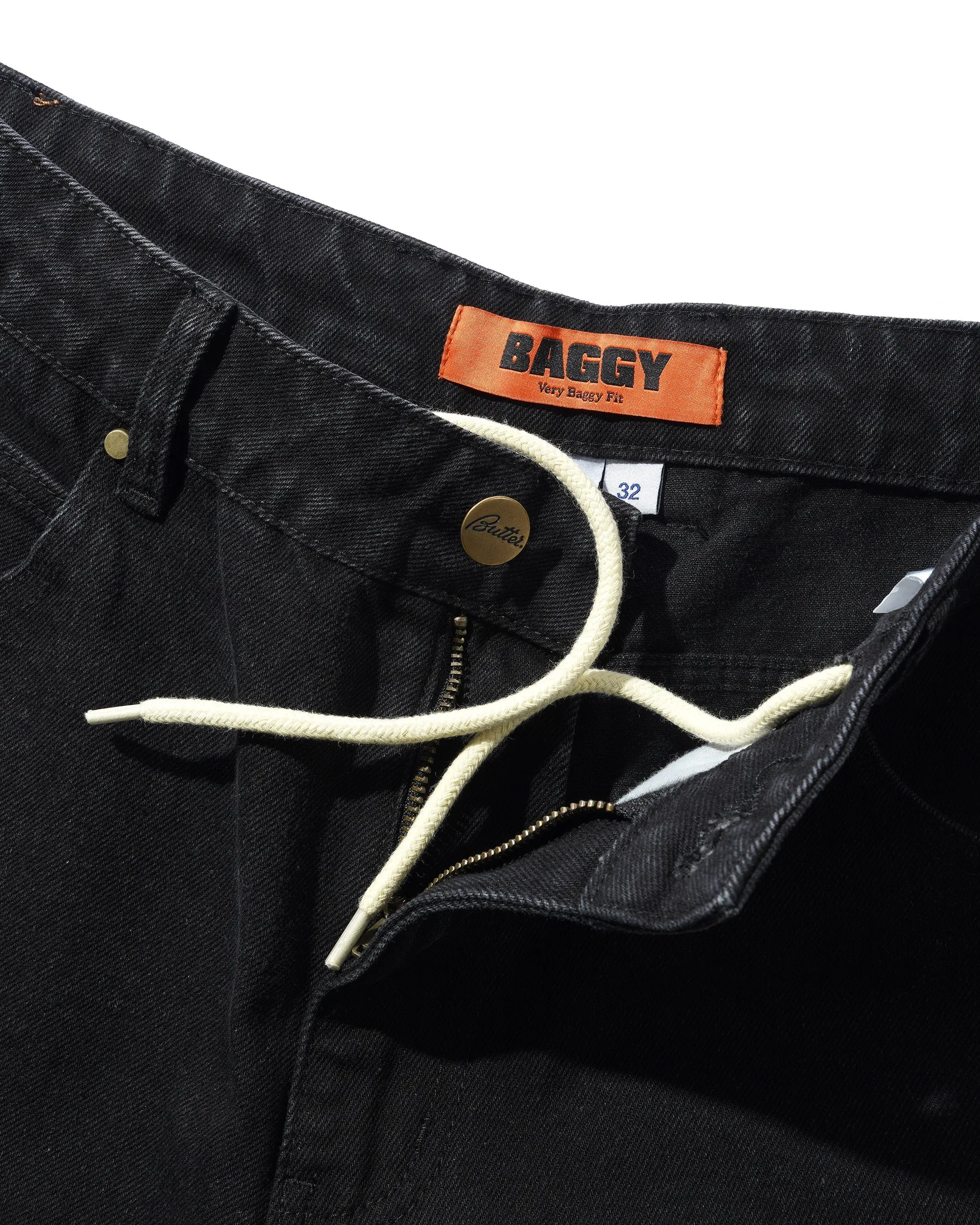 Butter Goods Lock Baggy Denim Jeans - Flat Black