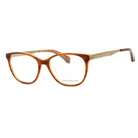 Calvin Klein Jeans Unisex Eyeglasses - Amber Horn/Beige Cat Eye Frame | CKJ481 244