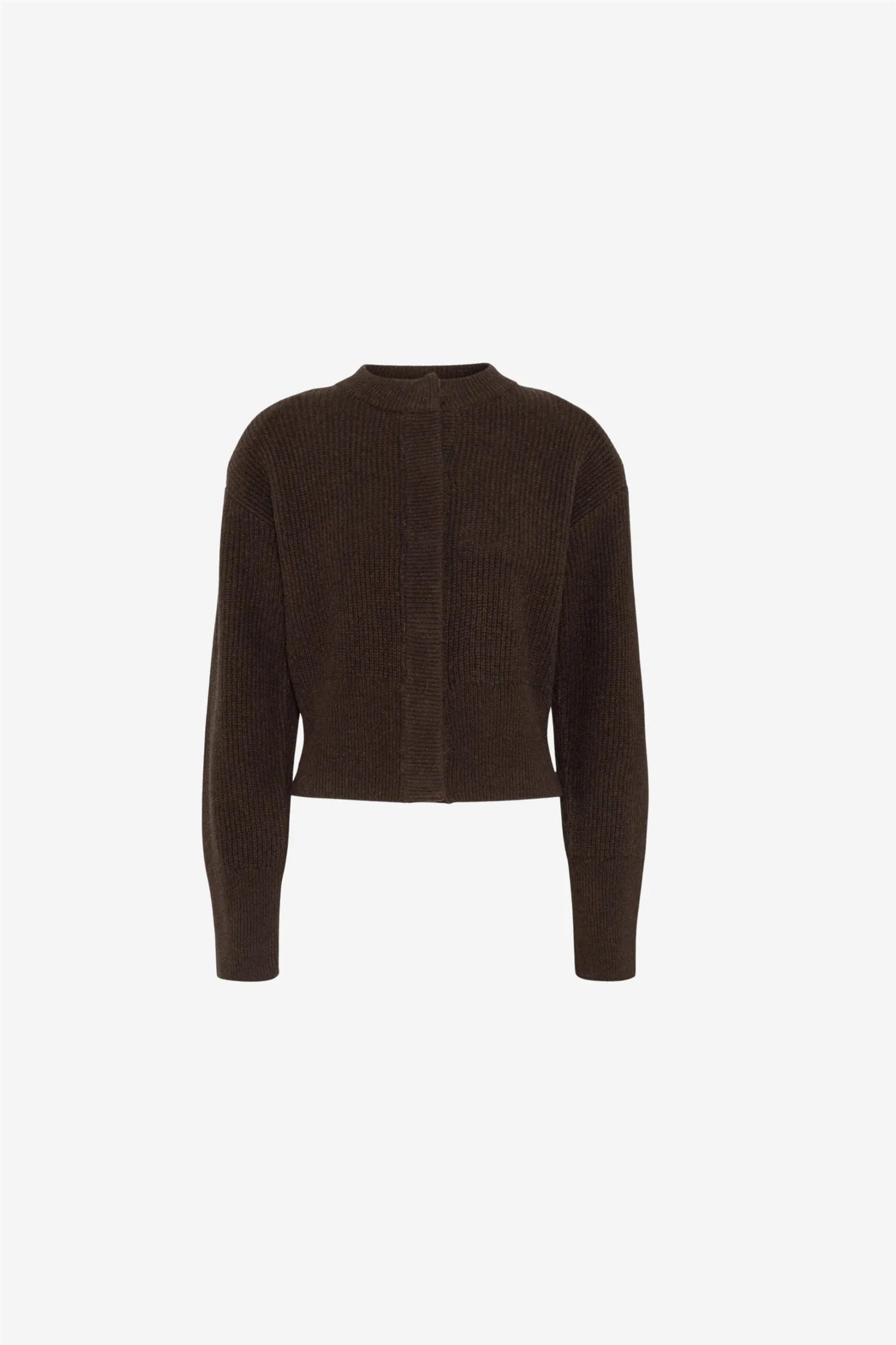 Campbell Merino Cardigan Dark Brown