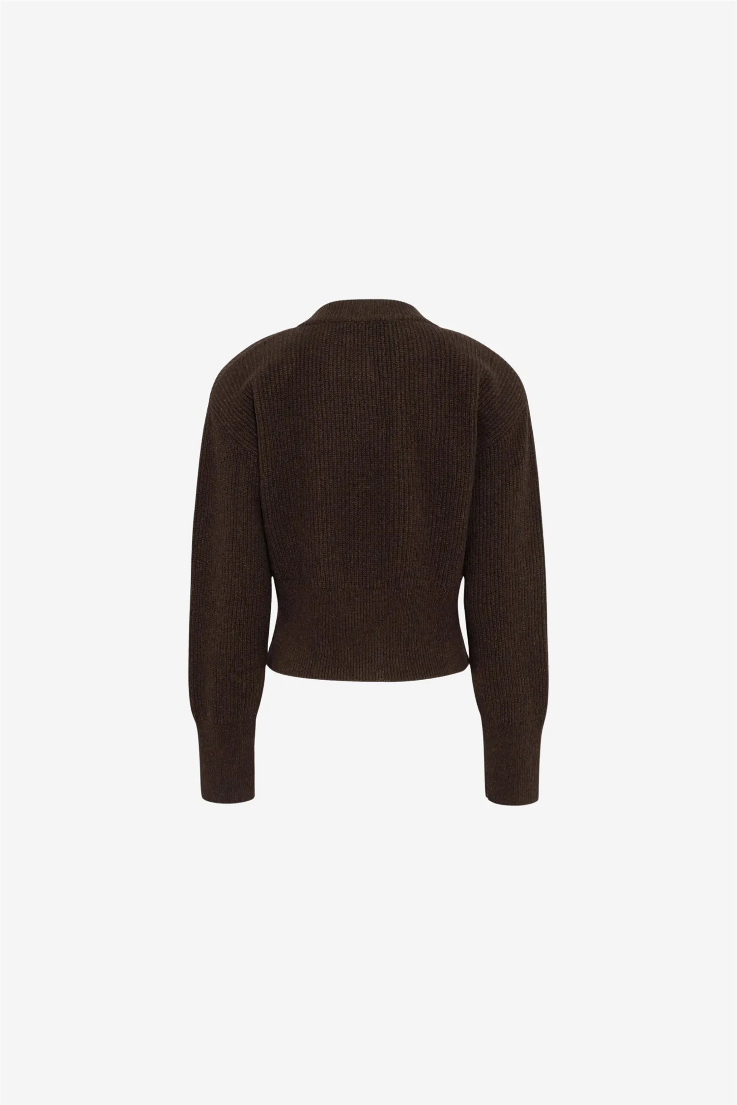 Campbell Merino Cardigan Dark Brown