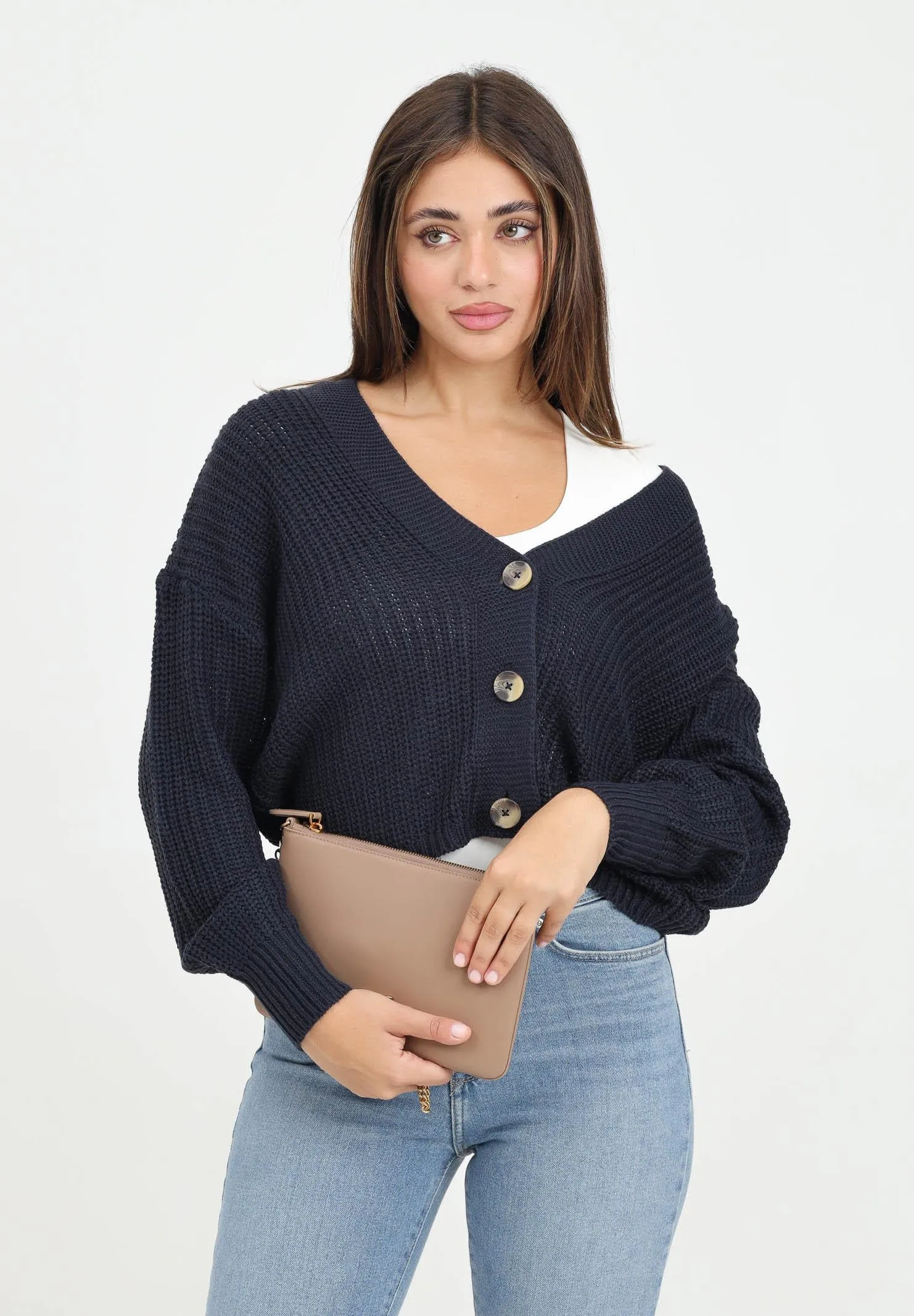 Cardigan blu da donna