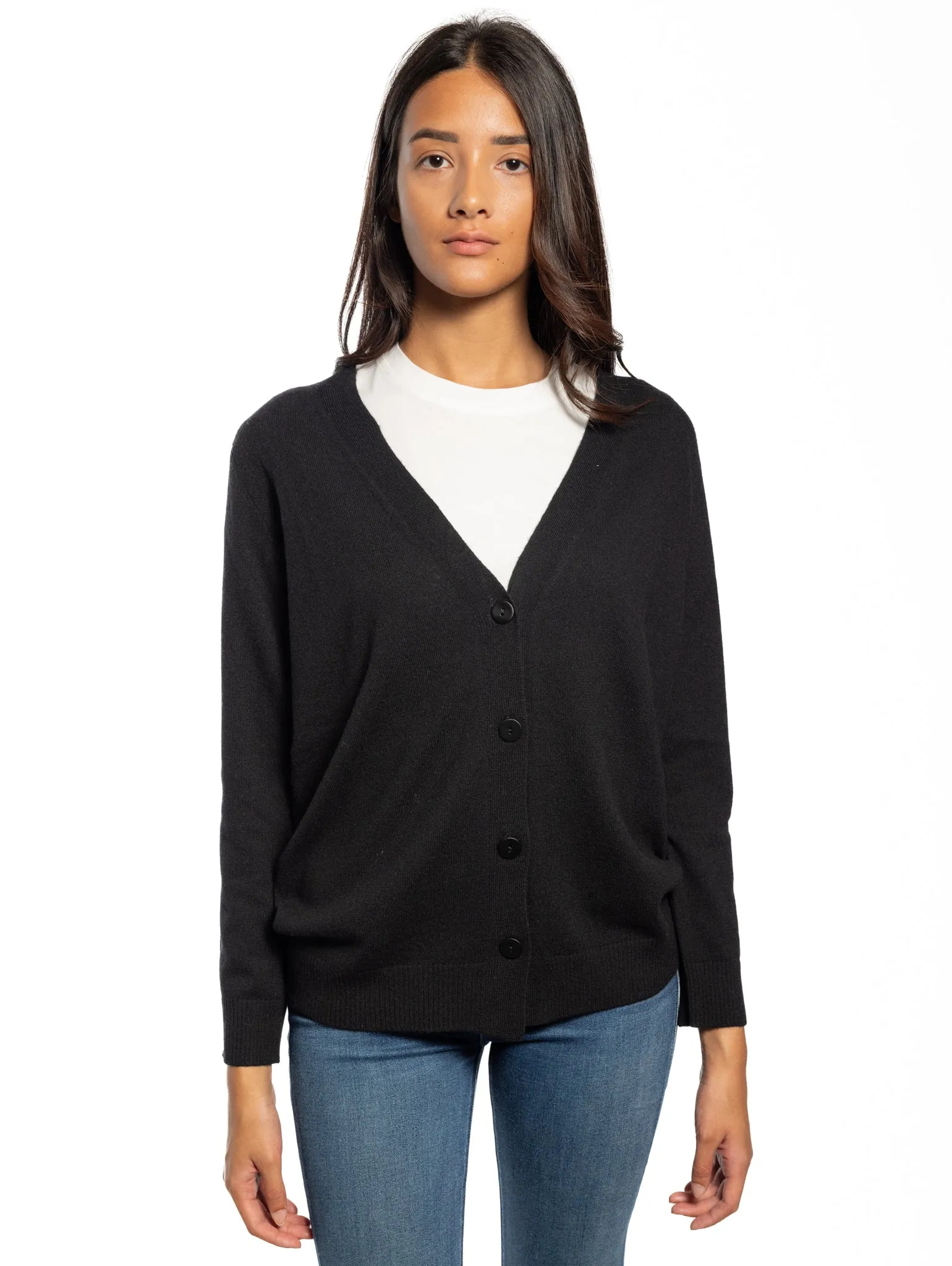 Cardigan con Bottoni Nero