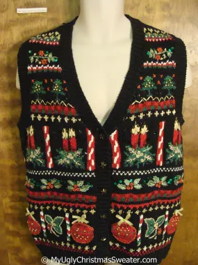 Cheap Horrible Ornate Christmas Sweater Vest