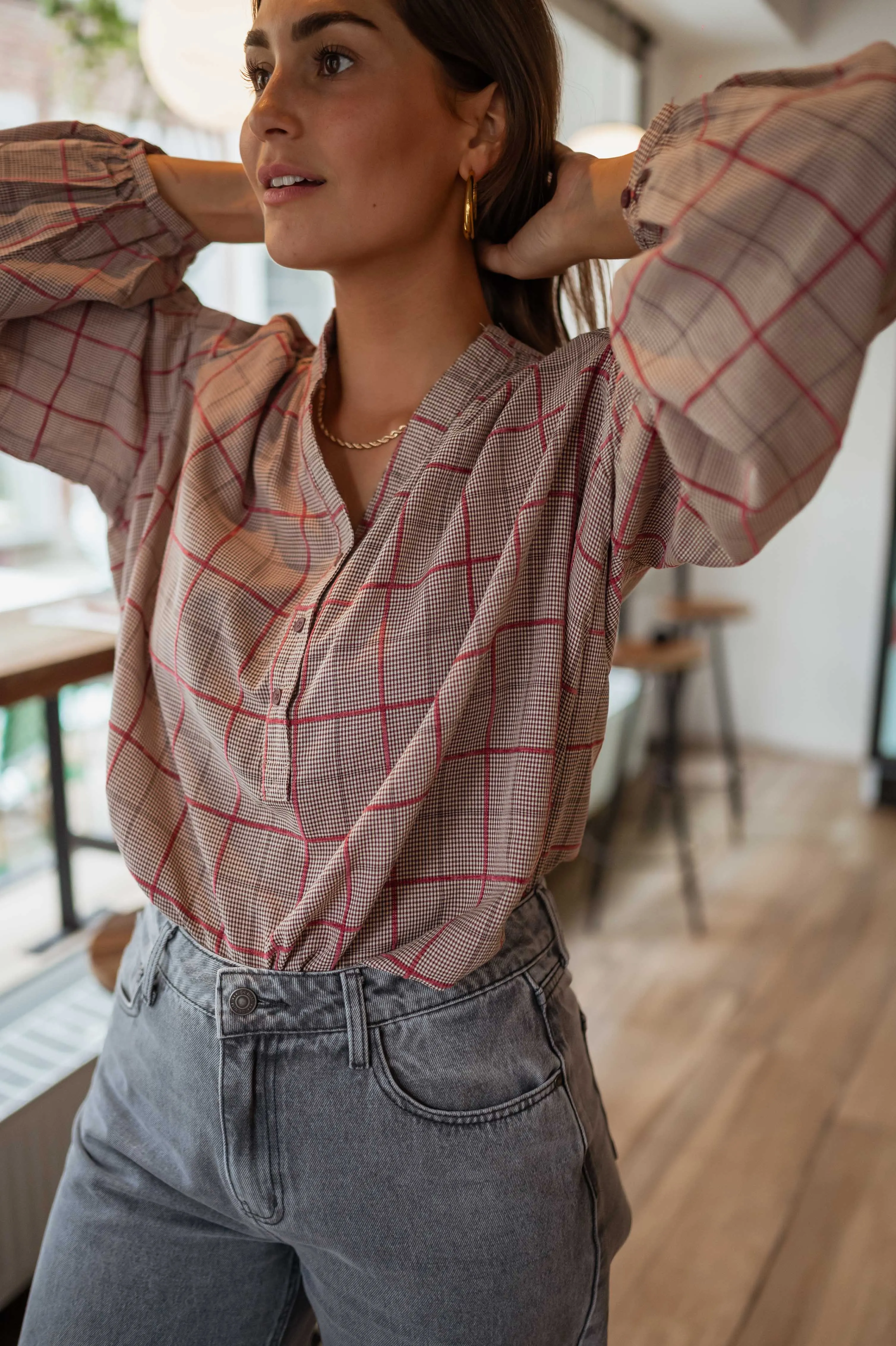 Checkered Nina Blouse