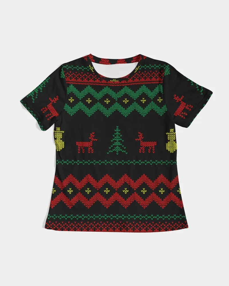 Christmas Merry Sweatshirt (Sweater) Black Women's Tee