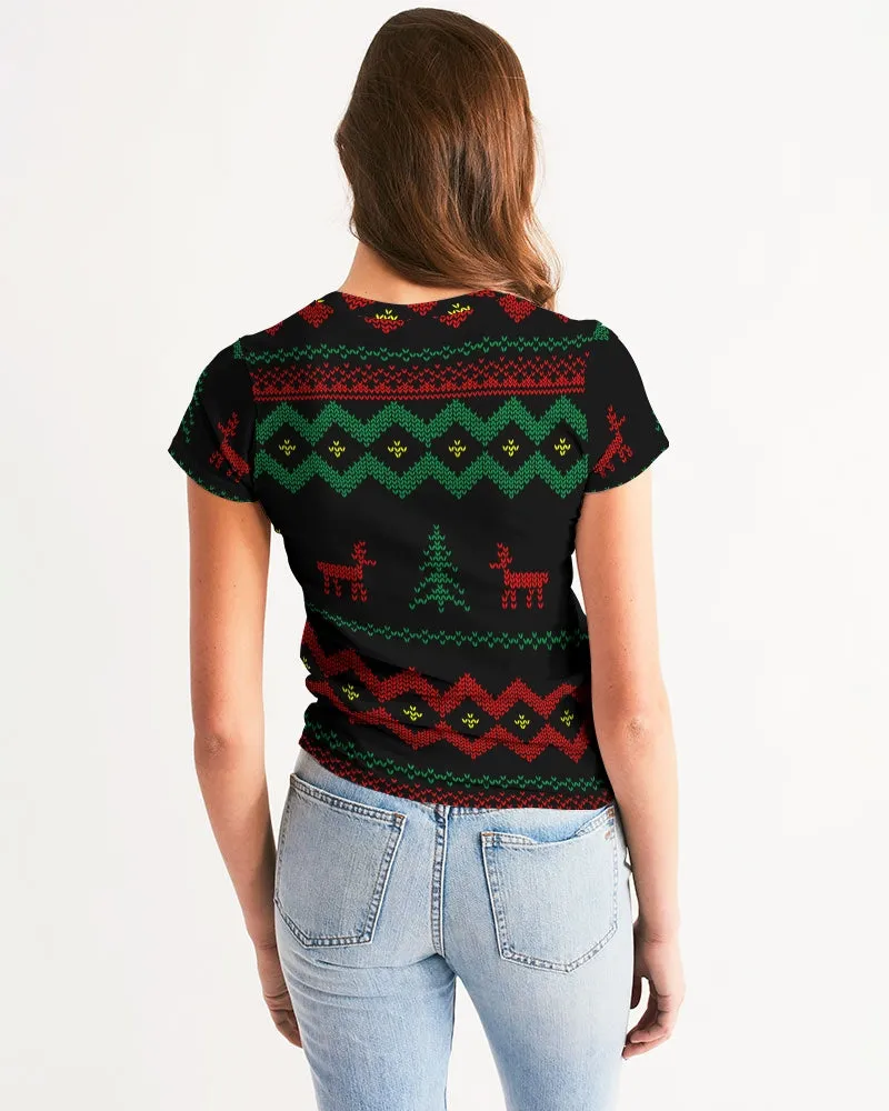 Christmas Merry Sweatshirt (Sweater) Black Women's Tee