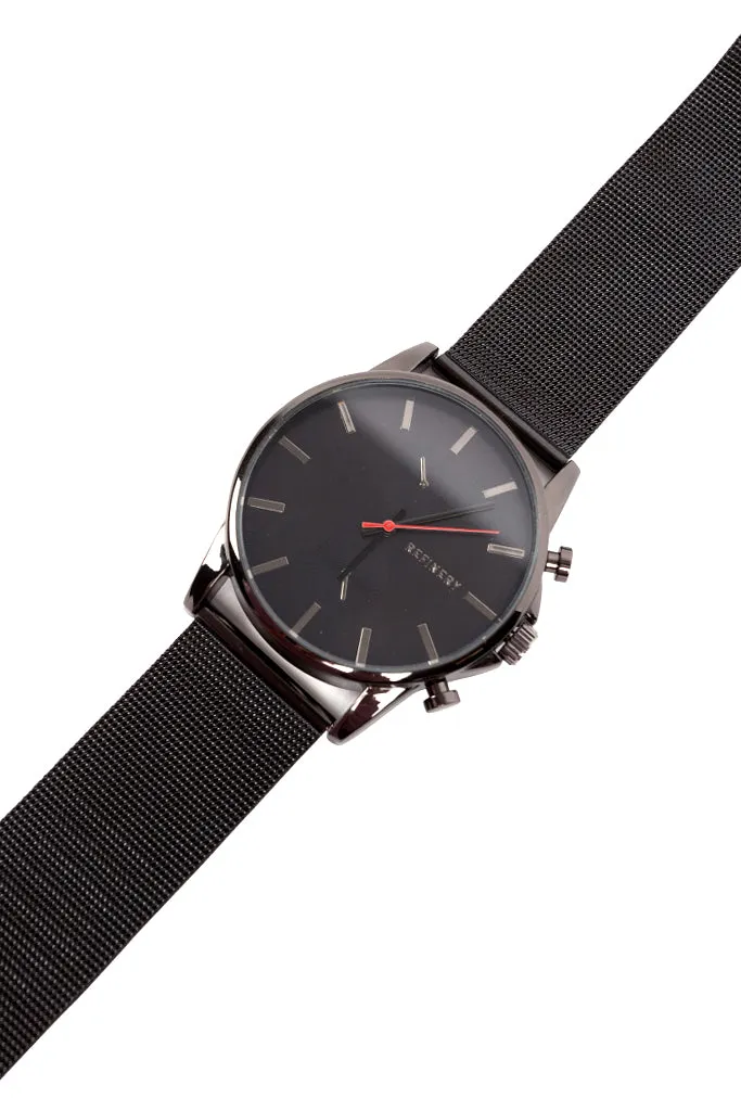 Chunky Mesh Strap Watch _ 150755 _ Black