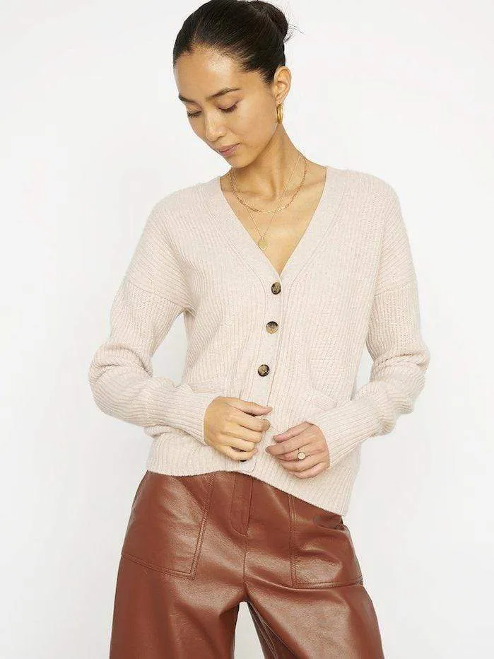 Cocoa Cashmere Oatmeal Stevie Cardigan CC3289