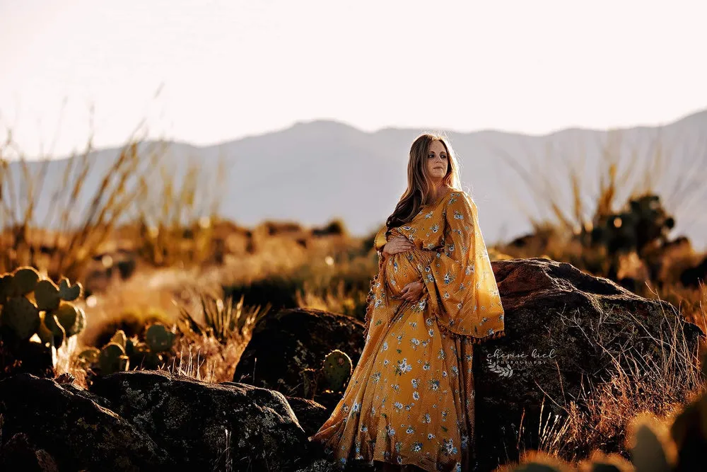 DAISY MAE - Yellow Bohemian Inspired gown (Teen/Adult) Maternity/ Non Maternity.