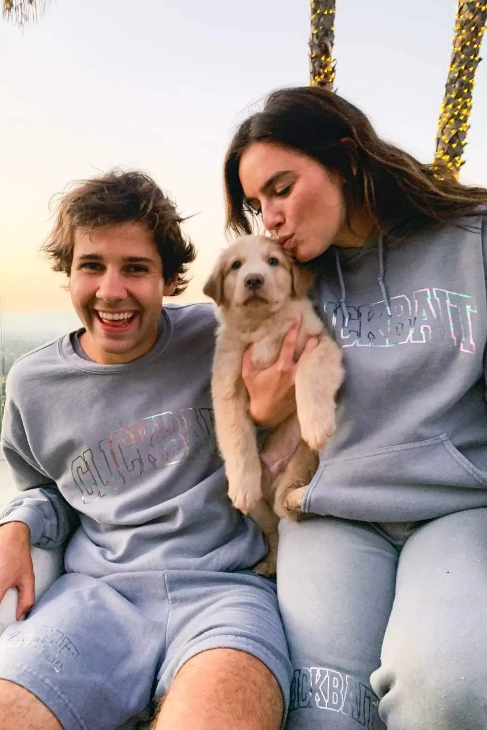 David Dobrik Stone Gray Iridescent Crewneck