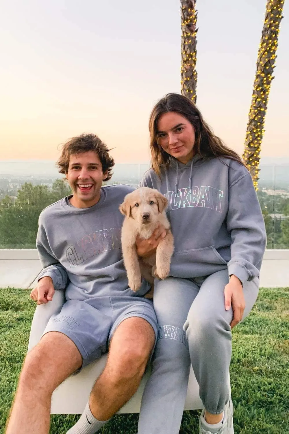 David Dobrik Stone Gray Iridescent Crewneck