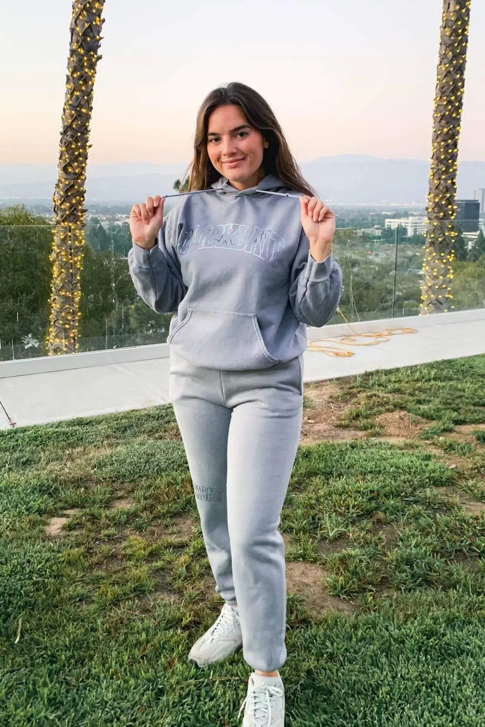 David Dobrik Stone Gray Iridescent Hoodie