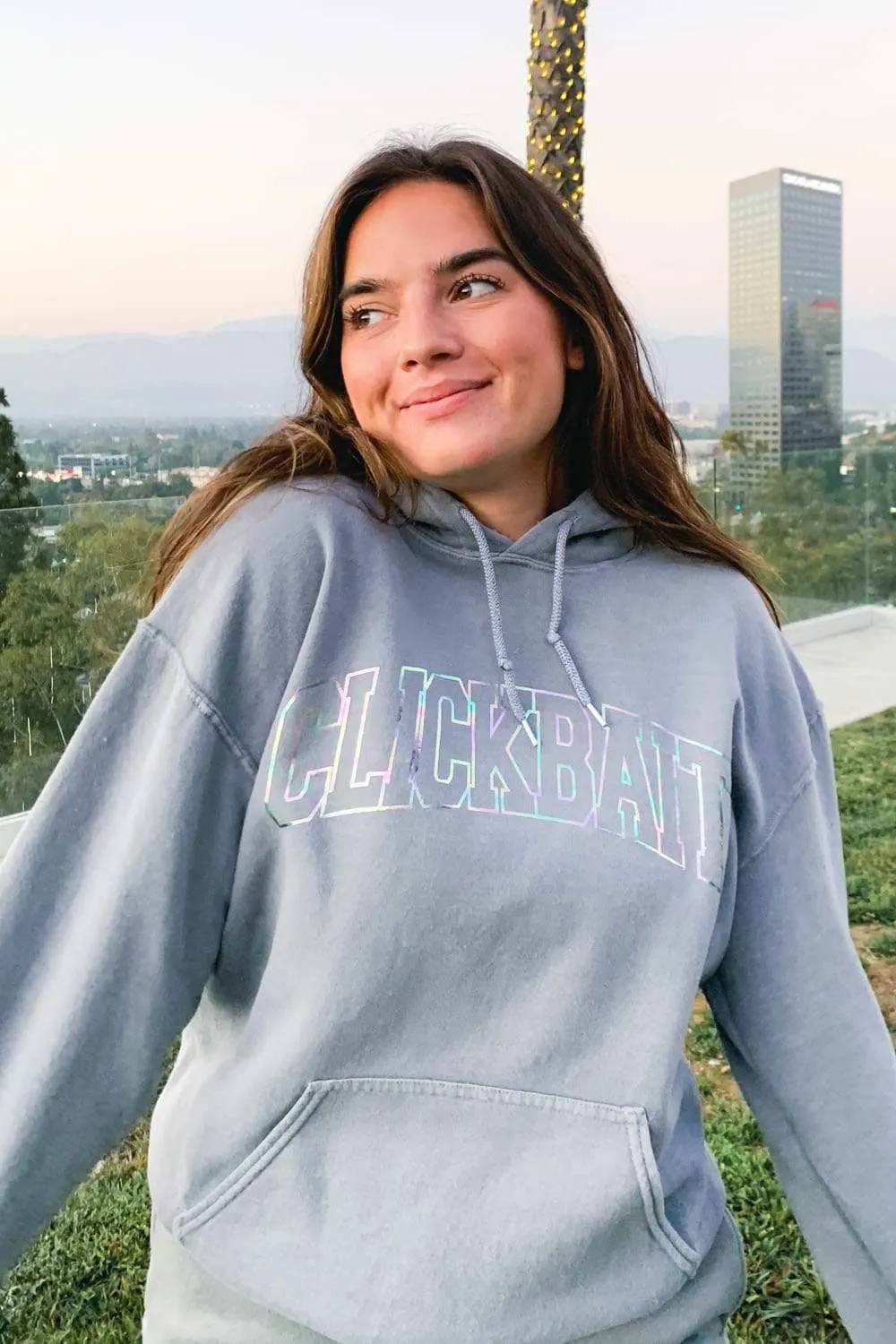 David Dobrik Stone Gray Iridescent Hoodie