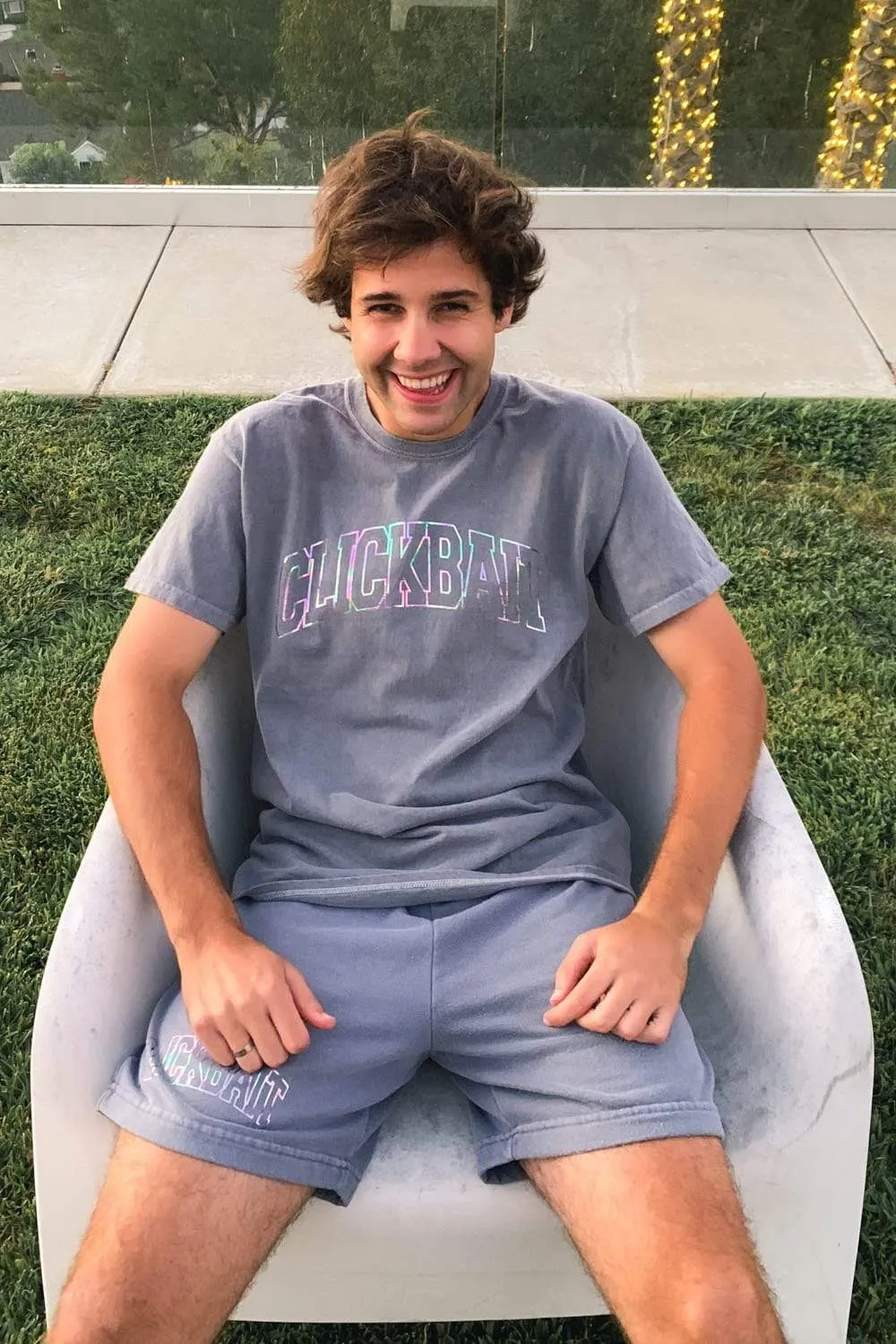 David Dobrik Stone Gray Iridescent Shirt