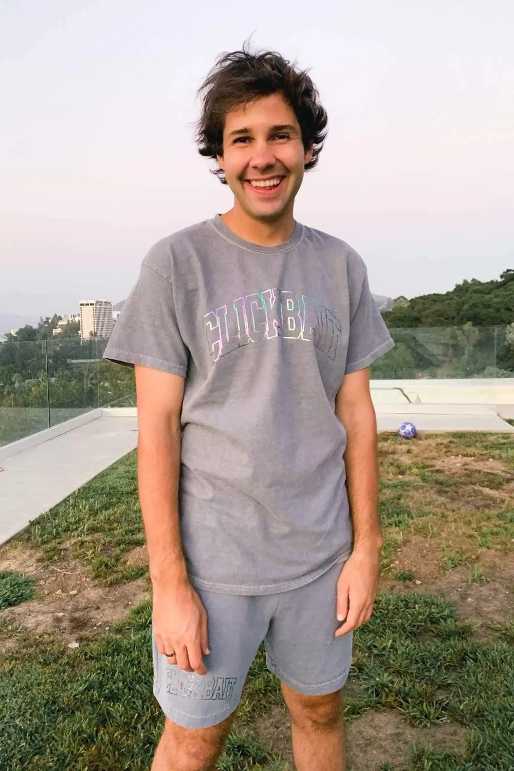 David Dobrik Stone Gray Iridescent Shirt