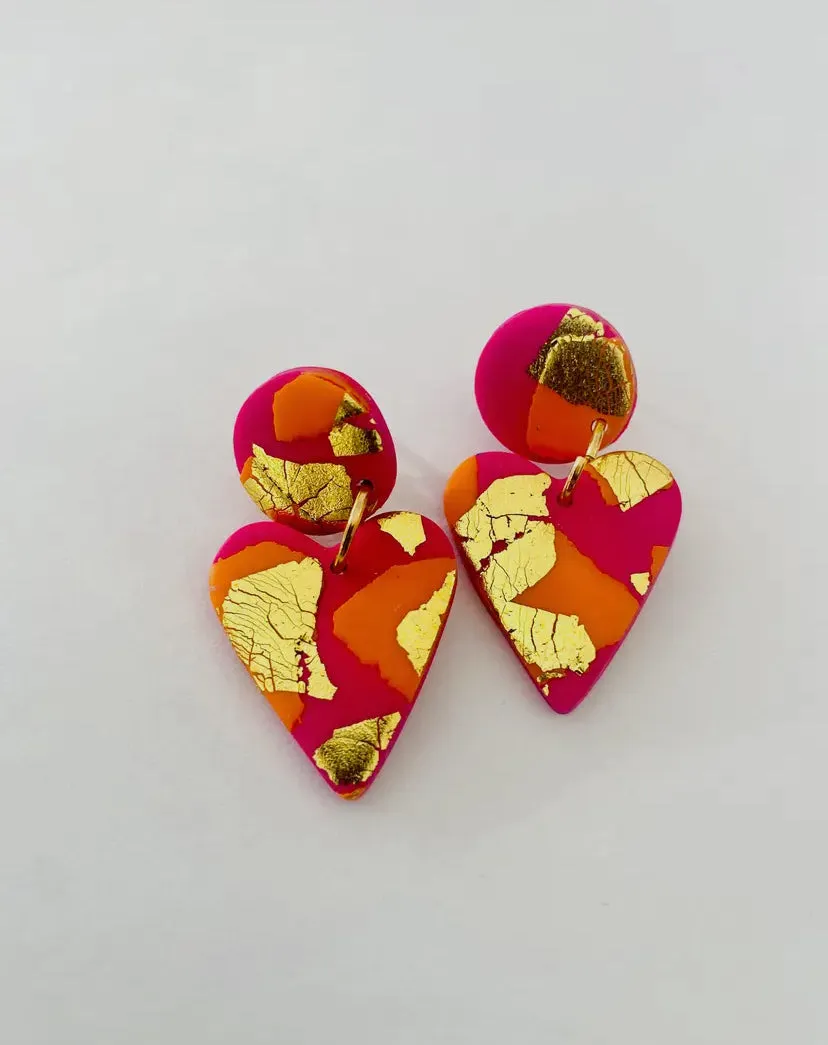 Desert Glow Medium Heart Earrings