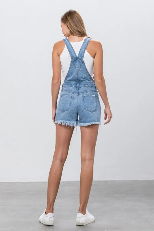 Distressed Zola Overall Shorts