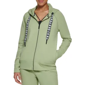 DKNY Womens Two Tone Zip Hoodie