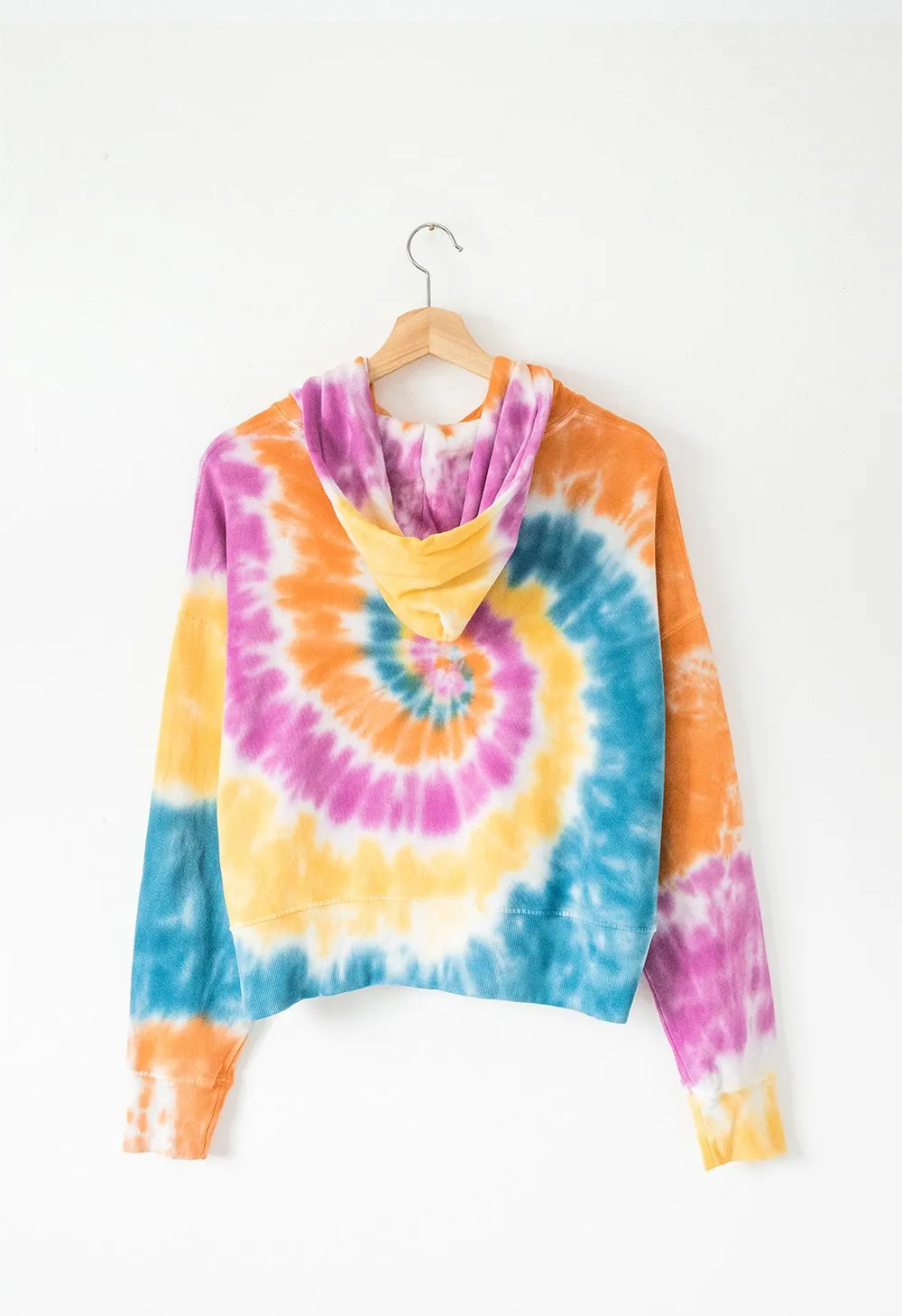 DOUBLE TROUBLE TIE DYE SHRUNKEN HOODIE