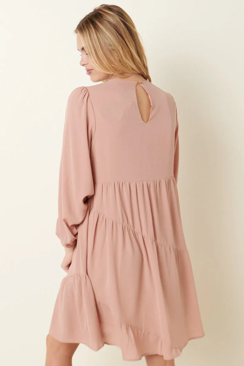 Dress | Blush Bias Tier Babydoll