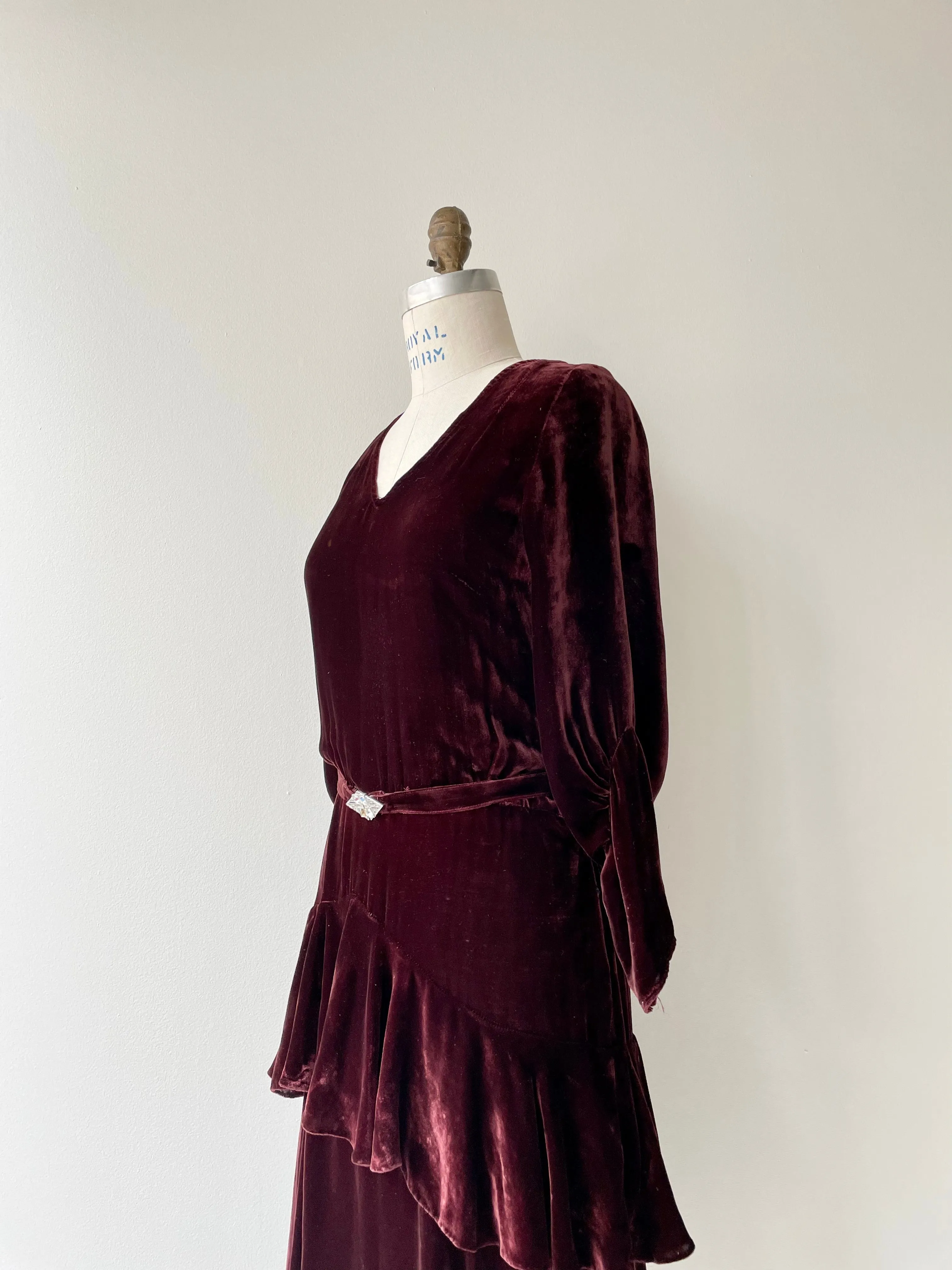 Drusilla Silk Velvet Dress | 1920s