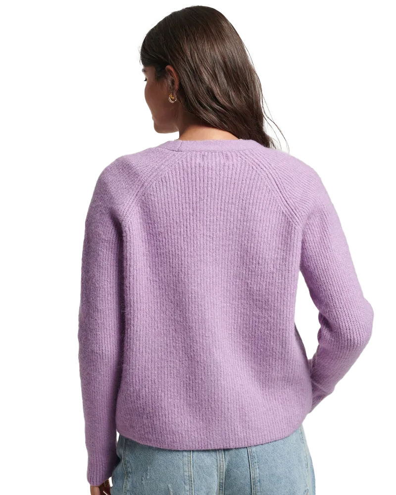 Essential Super Soft Cardigan in Vintage Purple Marl