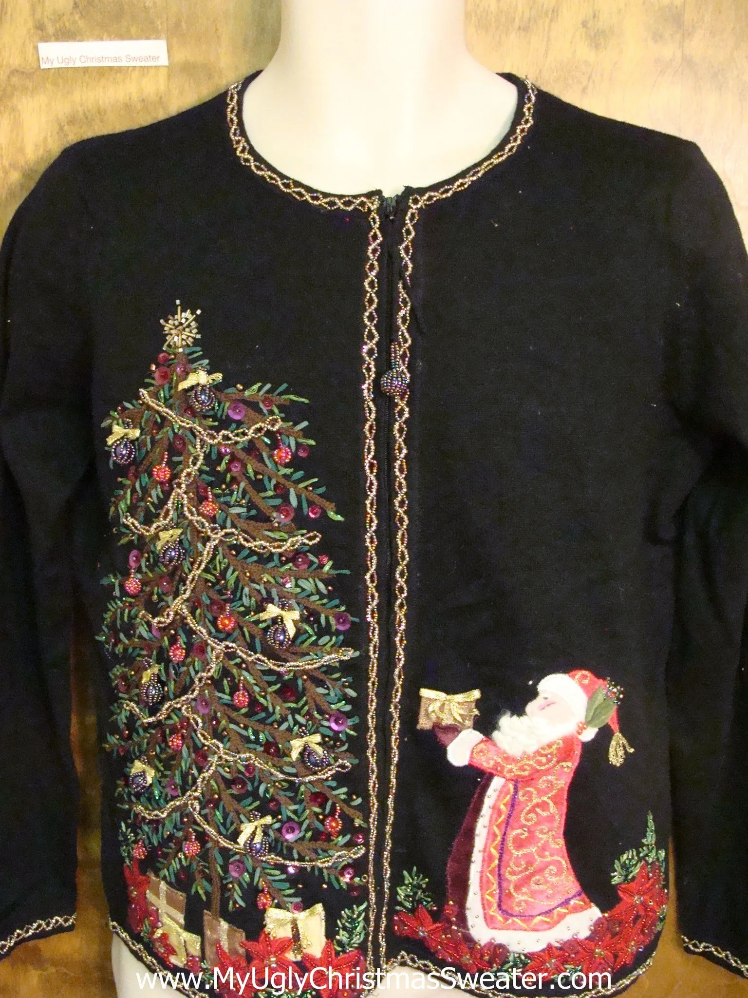 Fancy Ugly Christmas Jumper with Ornate Tree and Santa