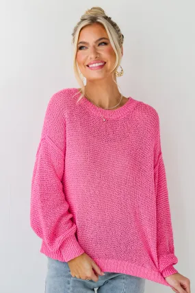 FINAL SALE - Perfect Mix Pink Lightweight Knit Oversized Sweater